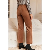 Chestnut Solid Color Double Breasted Straight Leg Pants - L thumbnail