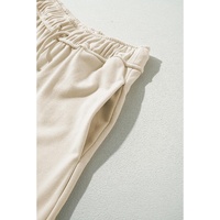 Apricot Loop Drawstring Casual Wide Leg Pants - L thumbnail