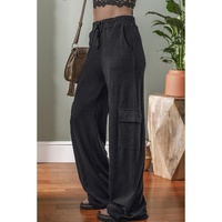 Carbon Grey Cargo Pockets Drawstring Sweatpants - L thumbnail
