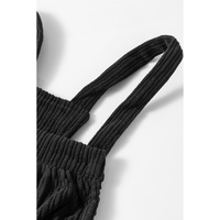 Black Solid Pocketed Loose Fit Corduroy Overall - XL thumbnail