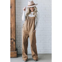 Gray Morn Solid Pocketed Loose Fit Corduroy Overall - L thumbnail