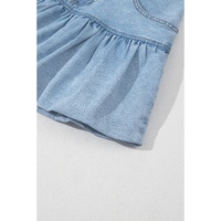 Myosotis Bubble Hem Denim Mini Skirt - L thumbnail