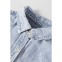 Beau Blue Long Sleeve Buttoned Chest Pocket Denim Shacket - L thumbnail