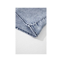 Ashleigh Blue Ruffled Shirred Neckline Sleeveless Denim Tank Top - XL thumbnail