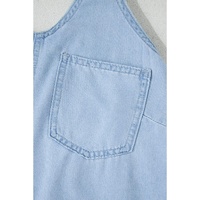 Beau Blue Knotted Open Back Halterneck Denim Tank Top - XL thumbnail