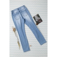 Azura Exchange Distressed Jeans with Buttoned Pockets - S thumbnail
