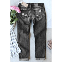 Azura Exchange Buttoned Pockets Distressed Jeans - L thumbnail