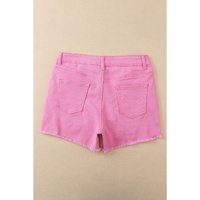 Rose Solid Color Distressed Denim Shorts - 10 US thumbnail