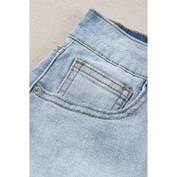 Light Blue Vintage Washed Raw Edge Jean Shorts - 10 US thumbnail