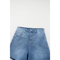 Ashleigh Blue Rhinestone Embellished Denim Shorts - 12 US thumbnail