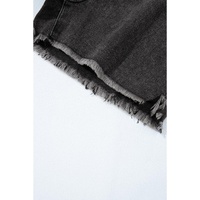 Carbon Grey Raw Hem High Waist Denim Shorts - 10 US thumbnail