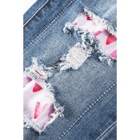 Azura Exchange Heart Patchwork Jeans - 8 US thumbnail
