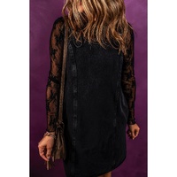 Black Sleeveless Shift Denim Dress - L thumbnail