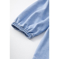 Beau Blue Denim Button Detail Babydoll Square Neck Mini Dress - L thumbnail