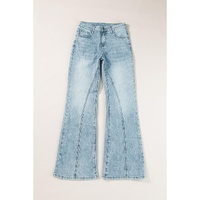 Dusk Blue Acid Wash Extra Wide Leg High Waist Long Jeans - 10 US thumbnail