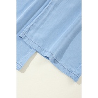 Myosotis Drawstring High Waist Wide Leg Denim Pants - L thumbnail