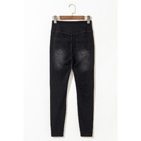 Black Arched Waist Stretchy Slim Fit Jeggings - S thumbnail