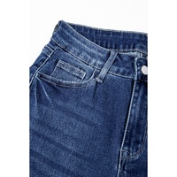 Sail Blue Mineral Wash Raw Hem High Waist Flared Jeans - 4 US thumbnail