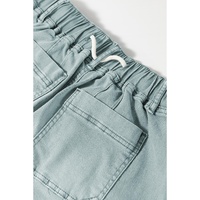 Smoke Green Mineral Wash Drawstring High Waist Wide Leg Jeans - 14 US thumbnail