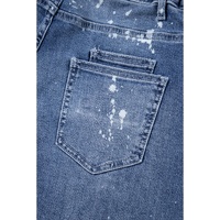 Ashleigh Blue Ripped Splattering Paint Rope Waist Cropped Straight Jeans - 6 US thumbnail