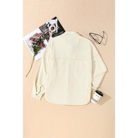 White Frayed Exposed Seam Denim Jacket - S thumbnail