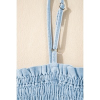 Beau Blue Spaghetti Strap Smocked Denim Romper - XL thumbnail