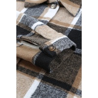 Azura Exchange Plaid Print Buttoned Shirt Jacket - S thumbnail