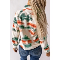Multicolour Western Aztec Snap Buttoned Fleece Jacket - XL thumbnail