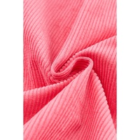 Pink Buttoned Flap Pocket Corduroy Jacket - L thumbnail