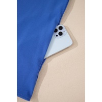 Dusk Blue Collar Tab Sleeve Zip Up Flap Detail Jacket - M thumbnail