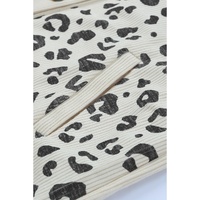 Apricot Leopard Print Detail Pocketed Corduroy Jacket - S thumbnail
