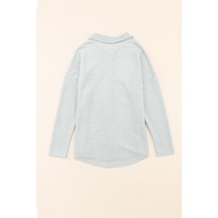 Azura Exchange Gray Contrast Flap Pockets Relaxed Shacket - S thumbnail