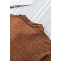 Azura Exchange Brown Contrast Flap Pockets Relaxed Shacket - M thumbnail