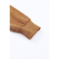 Khaki Vintage Washed Flap Pocket Button Shacket - M thumbnail