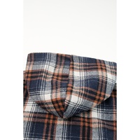 Plaid Pattern Sherpa Lined Hooded Shacket - M thumbnail