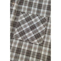 Black Checkered Print Loose Fit Buttoned Hooded Shacket - S thumbnail