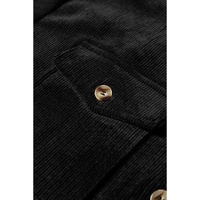 Black Corduroy Flap Pocket Button Up Shacket - L thumbnail