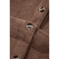 Chestnut Corduroy Flap Pocket Button Up Shacket - L thumbnail