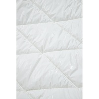 White Solid Quilted Hooded Zip Up Puffer Coat - S thumbnail