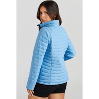Myosotis Solid Color Quilted Zip-up Puffer Jacket - L thumbnail