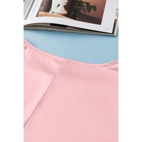 Pink Contrast Sequin Bubble Sleeve Plus Size T-shirt - 1X thumbnail