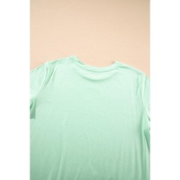 Iceland Blue Round Neck Rolled Sleeve Plus Size T-shirt - 4X thumbnail