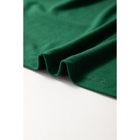 Dark Green Round Neck Rolled Sleeve Plus Size T-shirt - 3X thumbnail
