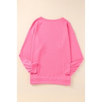 Pink May Contain Wine Crew Neck Plus Size Sweatshirt - 3X thumbnail
