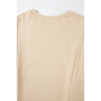 Apricot Loose Patchwork Crewneck Plus Size Sweatshirt - 4X thumbnail