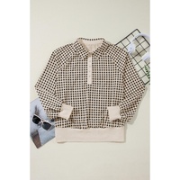 Black Plus Size Two Tone Contrast Collared Pullover Sweatshirt - 3X thumbnail
