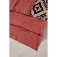Redwood Burl Aztec Patchwork Drop Shoulder Plus Size High Low Sweatshirt - 4X thumbnail