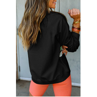 Black Rainbow Raglan Sleeve Crew Neck Plus Size Sweatshirt - 2X thumbnail
