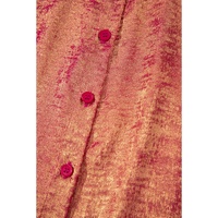 Rose Red Plus Size Metallic Sheen Short Sleeve Button Up Shirt - 3X thumbnail