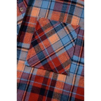 Red Plus Size Plaid Print Buttoned Shirt - 4X thumbnail